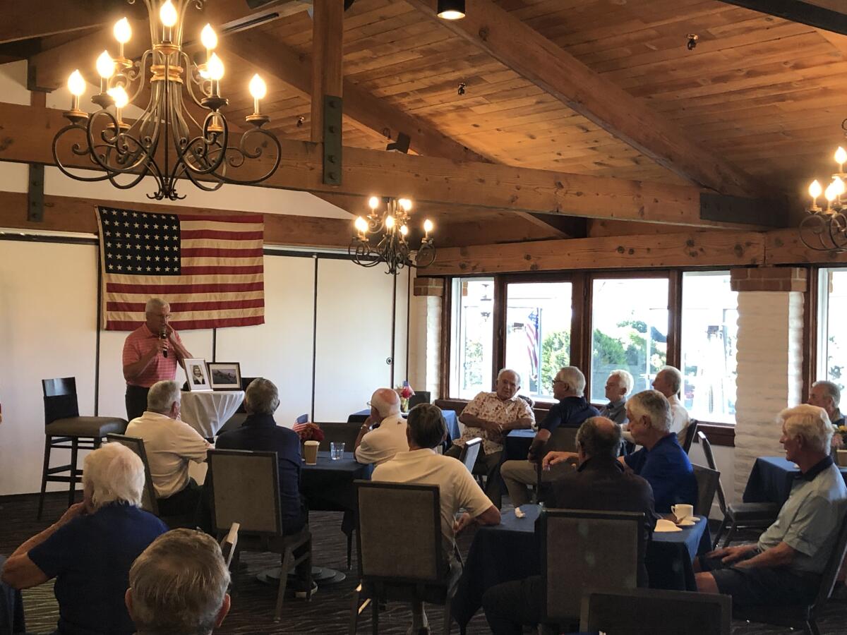 Three veterans were honored during a brief ceremony.
