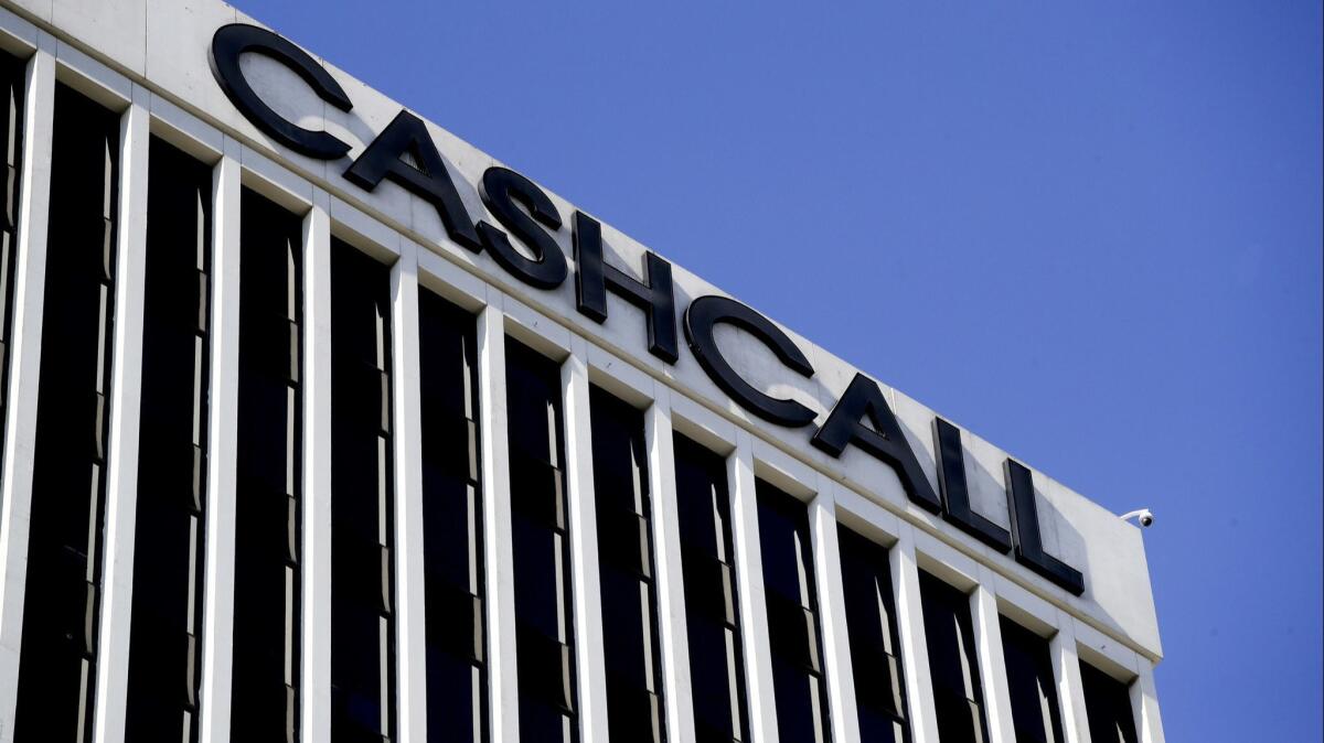 The corporate offices of CashCall are shown Aug. 14, 2018, in Orange, Calif. Consumer advocates are considering a ballot measure that would cap interest rates on personal loans made by CashCall and other subprime lenders.