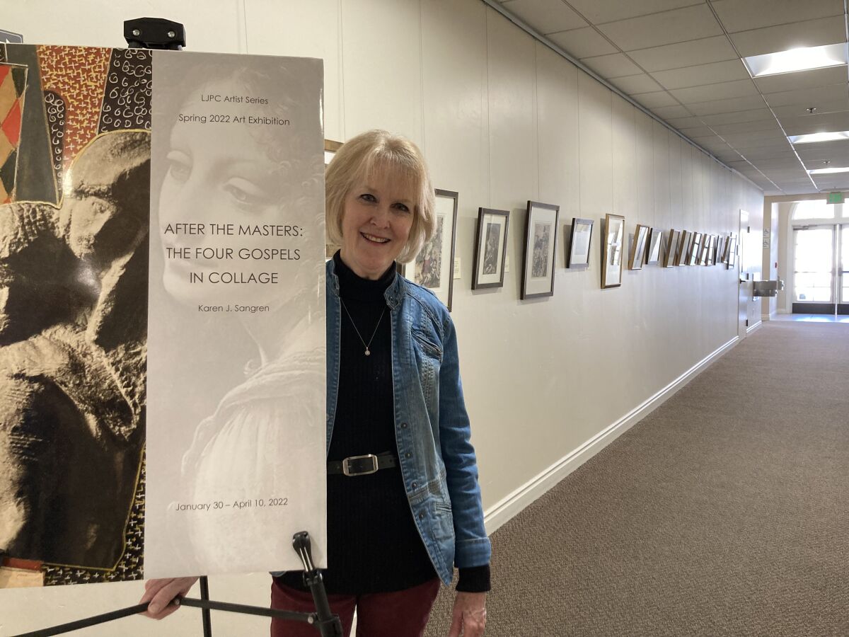 The pieces in Point Loma resident Karen Sangren's "After the Masters" exhibit are mixed-media images.