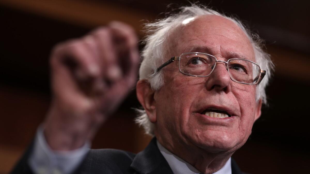 Sen. Bernie Sanders (I-Vt.), pictured at a January news conference at the Capitol, entered the Democratic presidential race Tuesday.