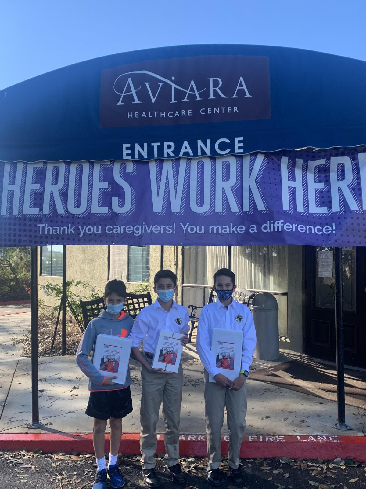 The Tech-Angels making a donation at Aviara.