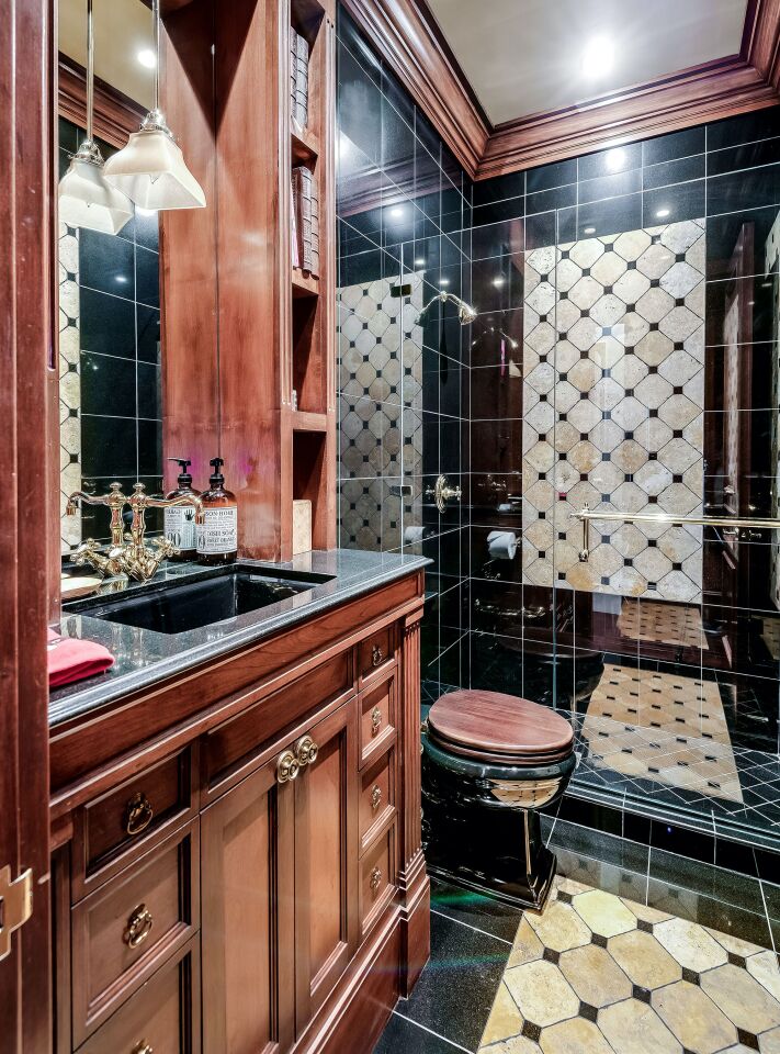 The bathroom.