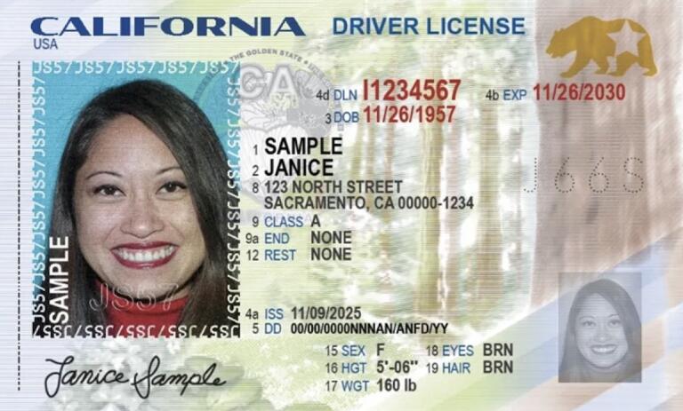 Here's the design of the latest issued California driver's license ...