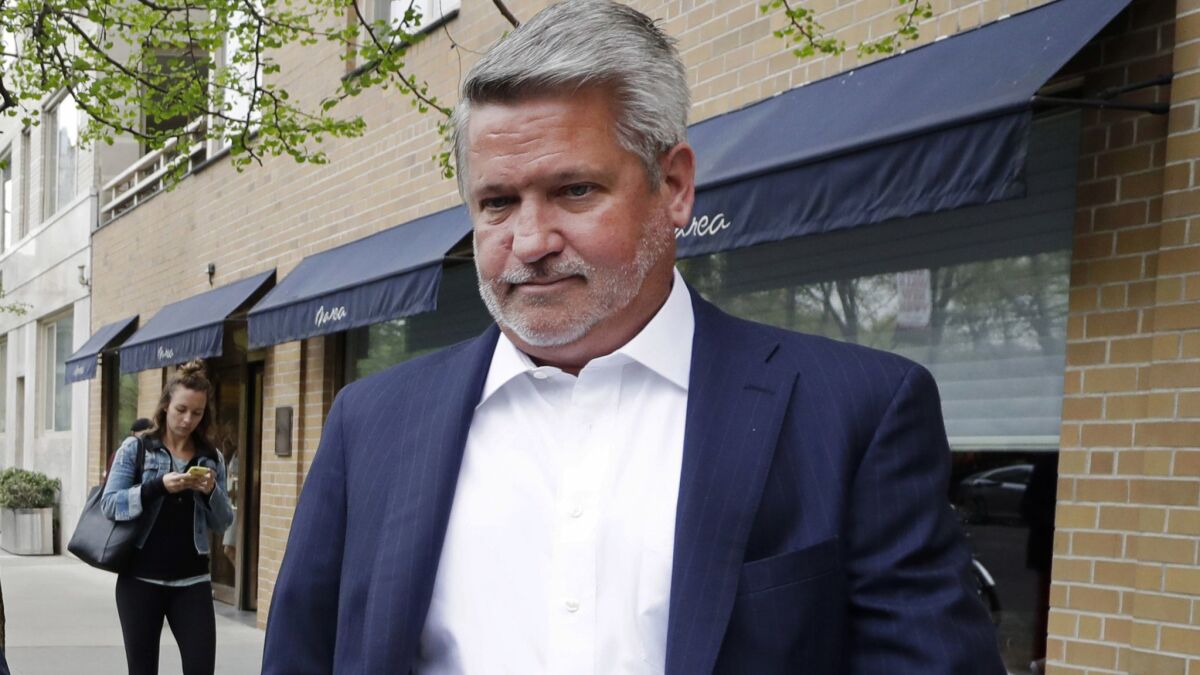 Bill Shine, the former co-president of Fox News, leaves a New York restaurant in 2017. President Trump named Shine, who resigned from the network in the midst of the #MeToo scandals, as his deputy chief of staff for communications.