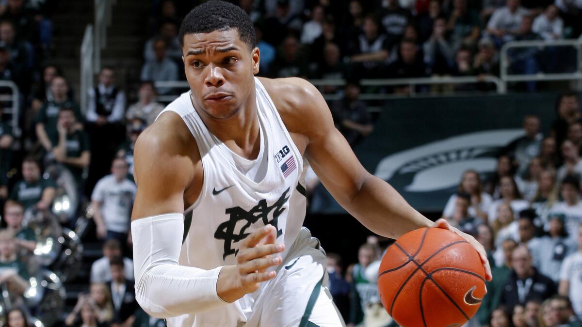 Michigan State's Miles Bridges is an athletic left-handed combo forward.