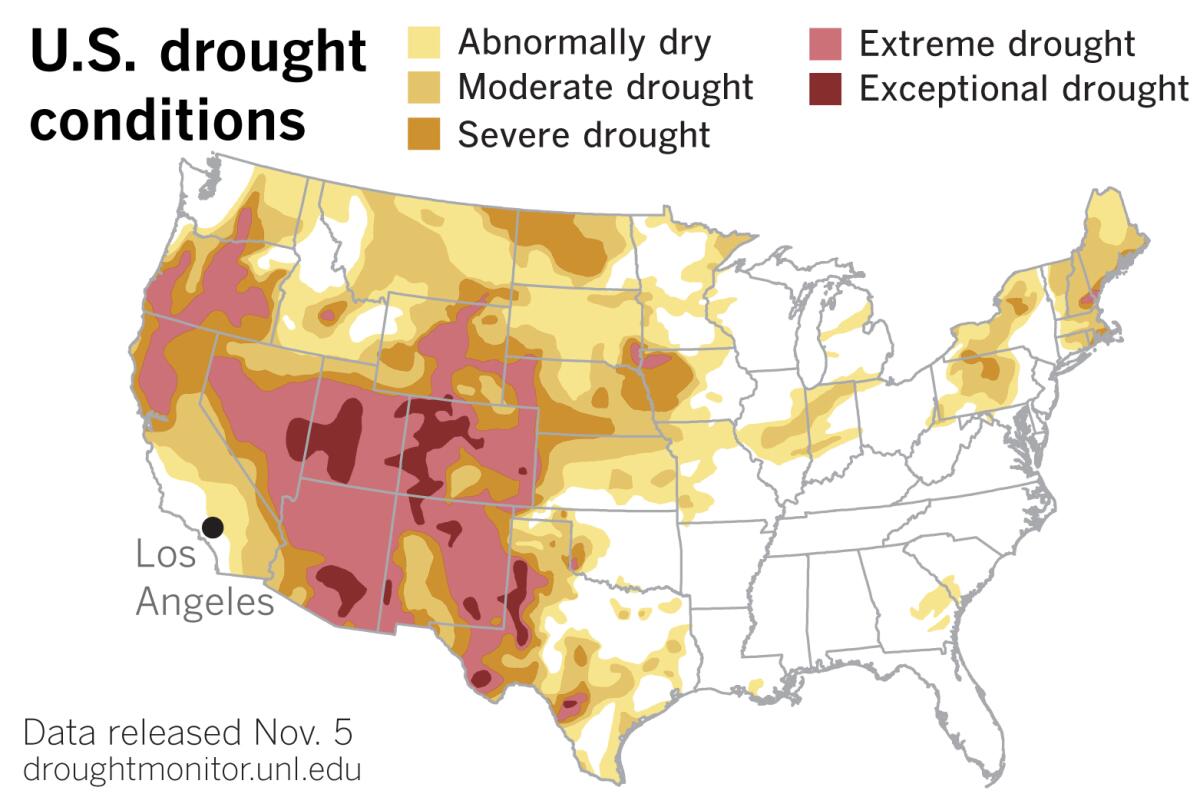 The latest U.S. Drought Monitor data released Thursday.