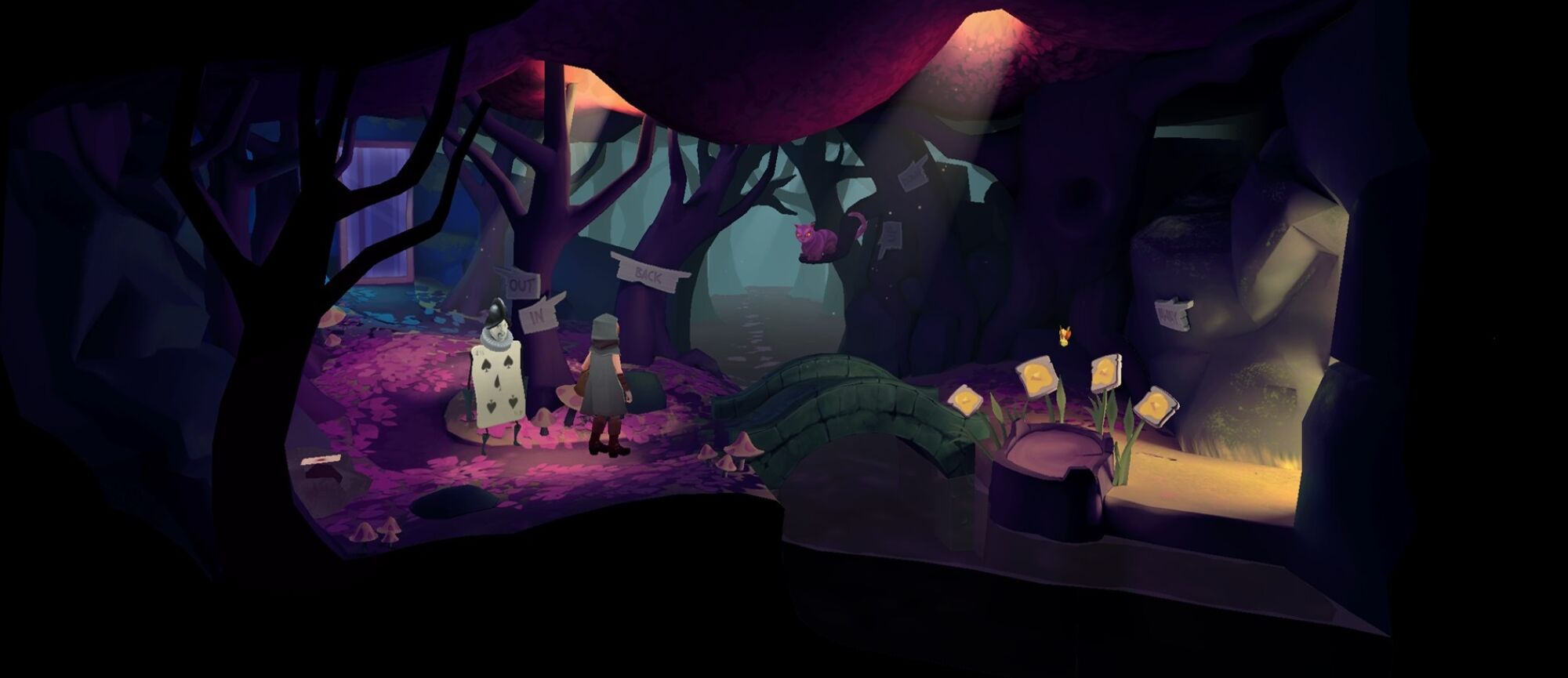 "Down the Rabbit Hole" presents the VR user with a world of diorama-like settings.