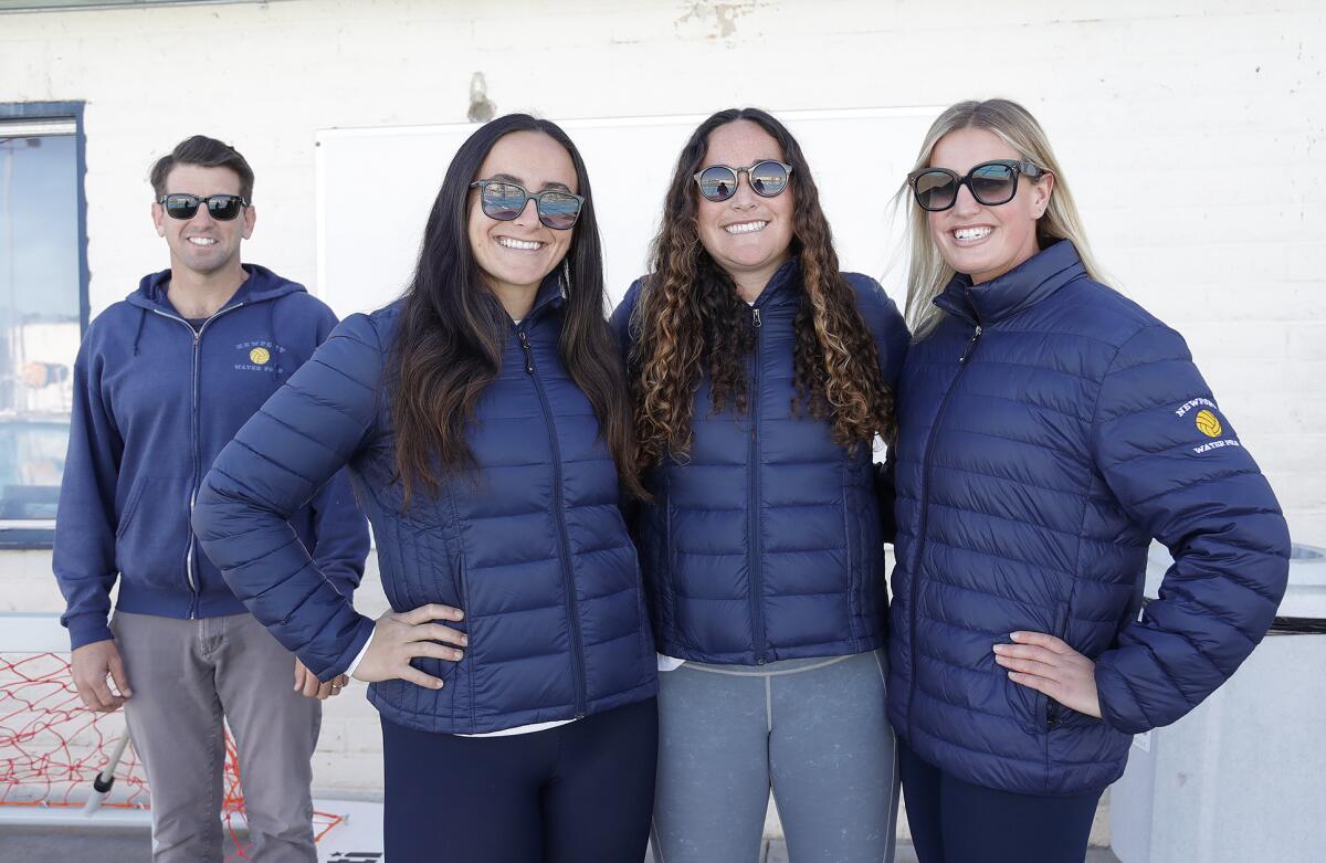 Head coach Ross Sinclair and assistant coaches Rachel Whitelegge, Carlee Kapana, and Christina O'Beck, from left.