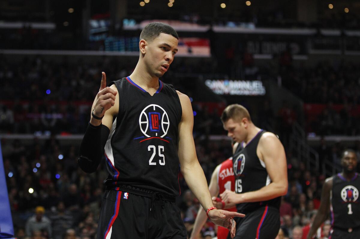 Clippers guard Austin Rivers had a season-high 26 points against the Philadelphia 76ers during a game on Jan. 2.
