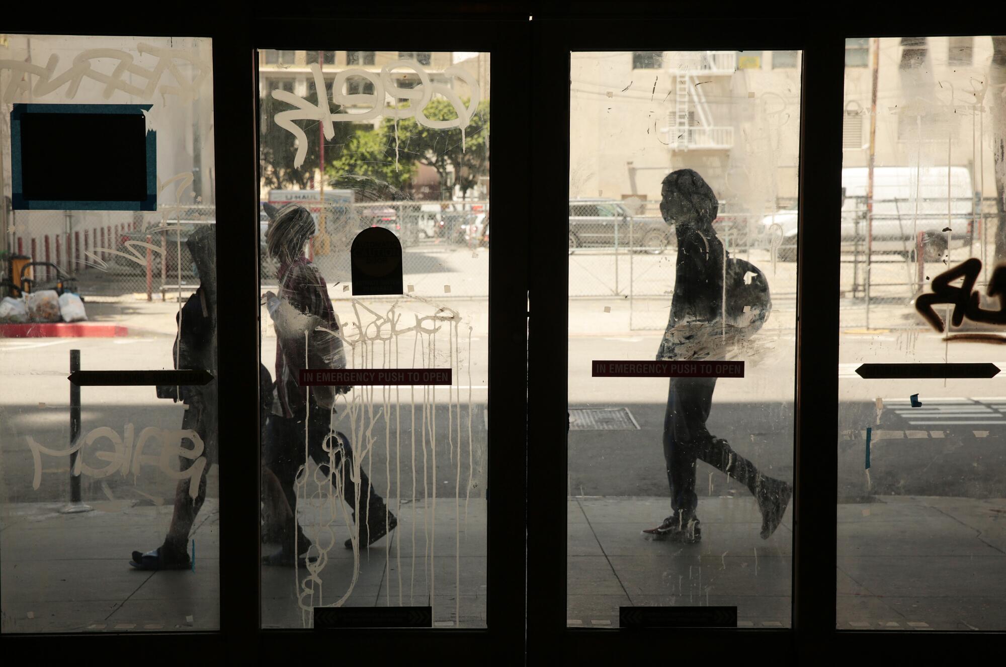 The doors to the Cecil Hotel's main lobby.