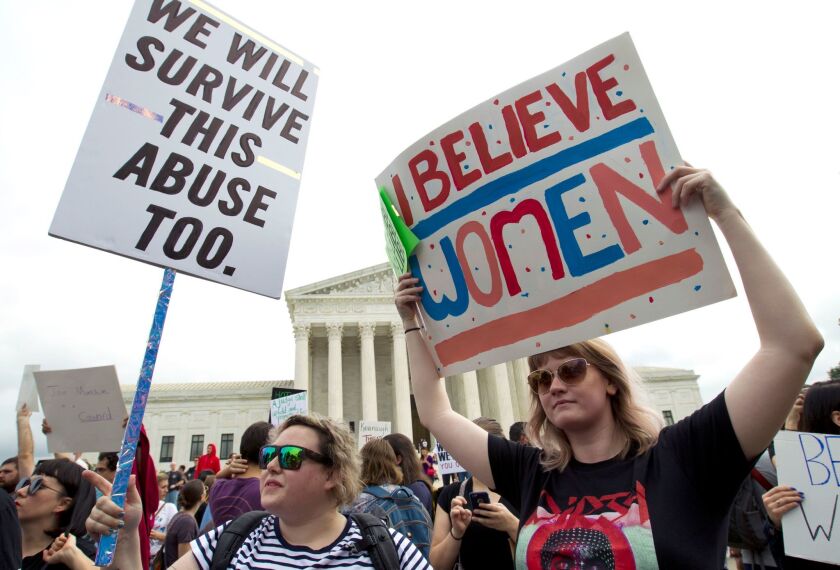 Anti-Brett M. Kavanaugh protesters demonstrate at the Supreme Court in Washington, D.C.