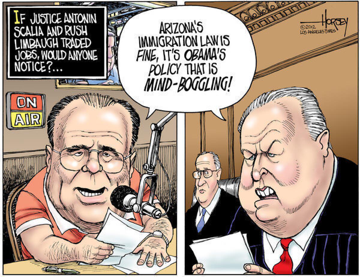 Antonin Scalia and Rush Limbaugh could easily switch jobs