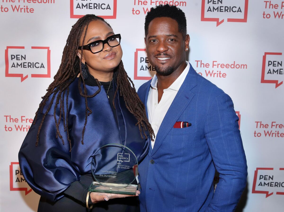 Director Ava DuVernay and actor Blair Underwood at the PEN America LitFestGala in Beverly Hills.
