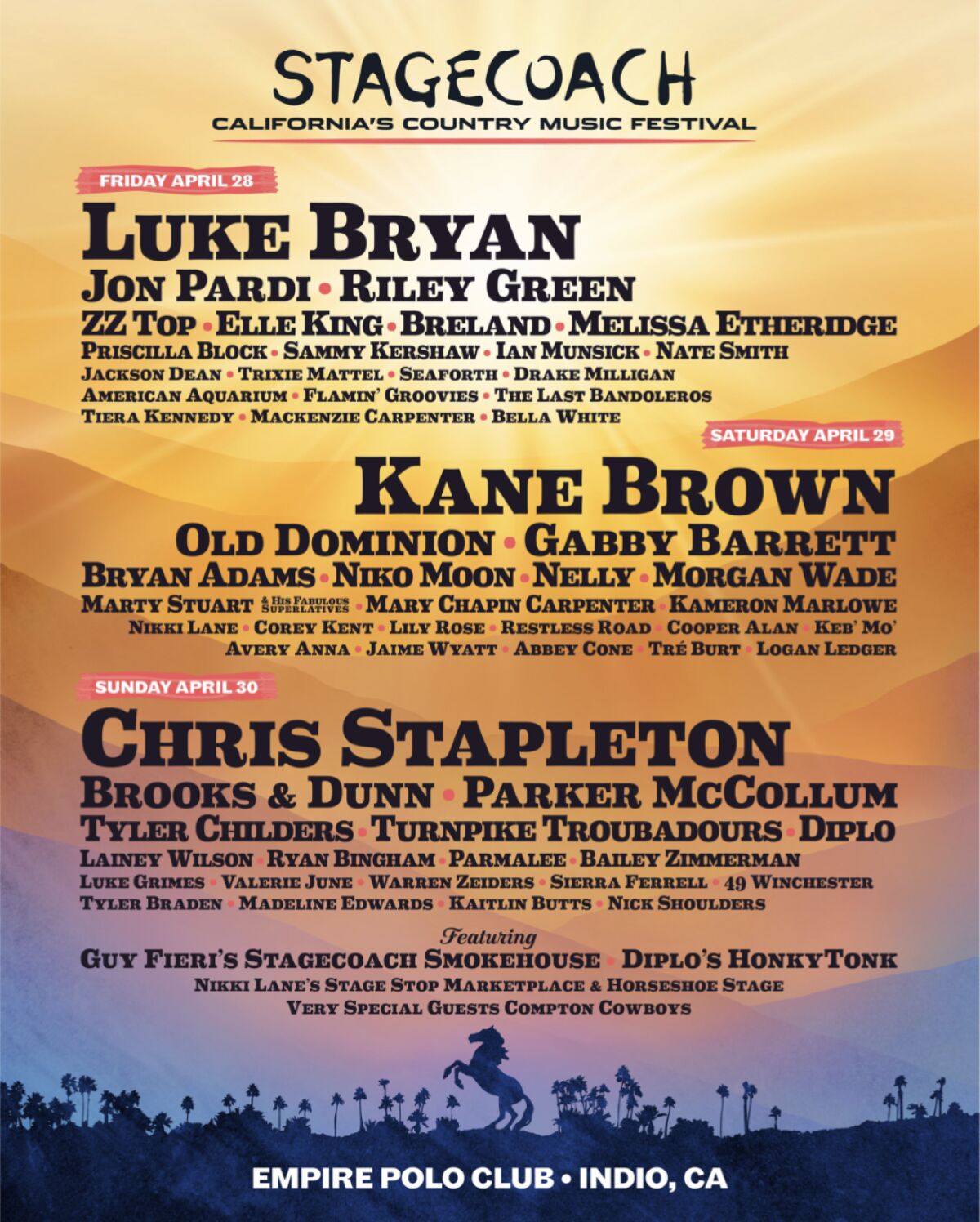 A poster for the Stagecoach festival in 2023