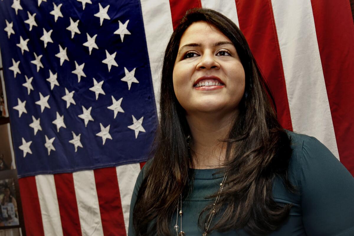 Lorella Praeli, Latino outreach director for Hillary Rodham Clinton, at the campaign's headquarters in Brooklyn, N.Y.