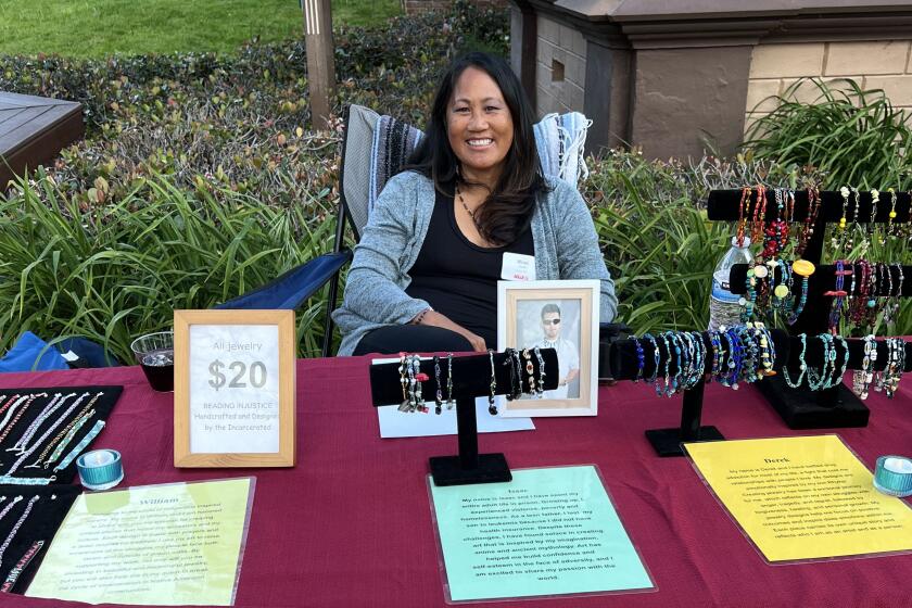 La Jolla resident Mimi Loucks is the founder of Beading Injustice, which sells jewelry created by incarcerated people.