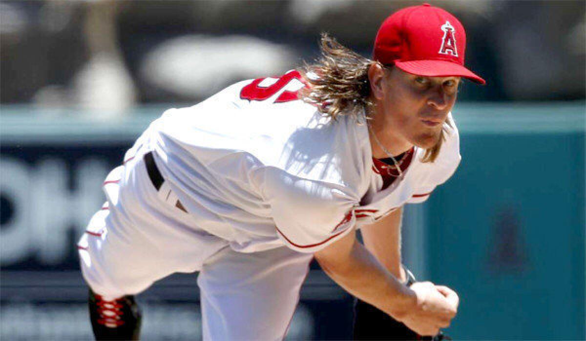 Jered Weaver, who suffered a fractured bone in his left elbow, could be back on the field for the Angels by late May or early June.