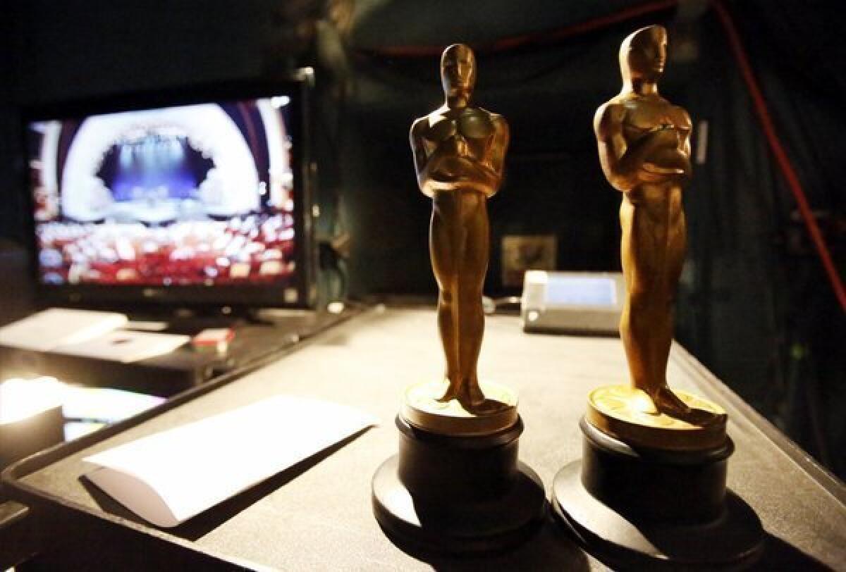 Casting directors now have their own voting branch of the Academy of Motion Picture Arts and Sciences. Here, stand-in fake Oscar statuettes are ready backstage during rehearsals in the Dolby Theatre at the Hollywood and Highland Center as preparations are in full swing for the Oscar live telecast of the 85th Academy Awards.