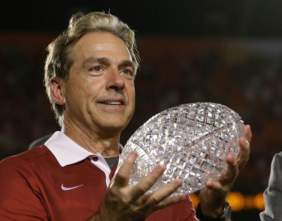 Nick Saban Only Sec Coach To Vote Against Eight Game League Slate Los Angeles Times 