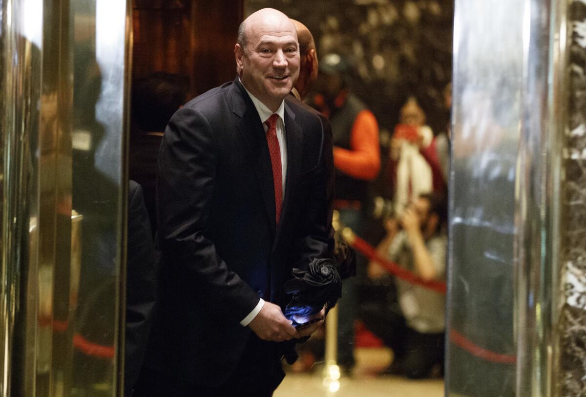 Former Goldman Sachs Chief Operating Officer Gary Cohn moved on to become Donald Trump's chief economics adviser.