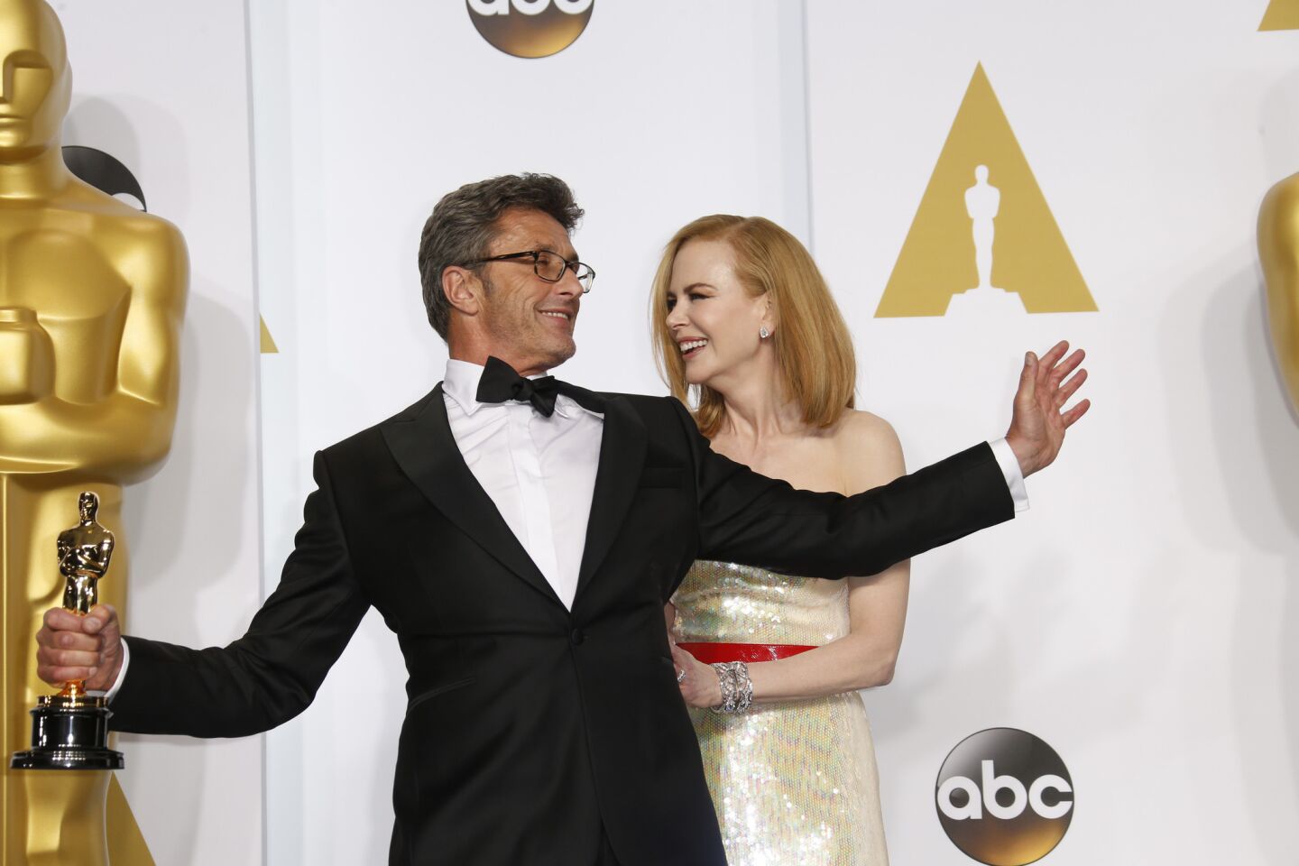 Oscars 2015 winners' room | Pawel Pawlikowski and presenter Nicole Kidman