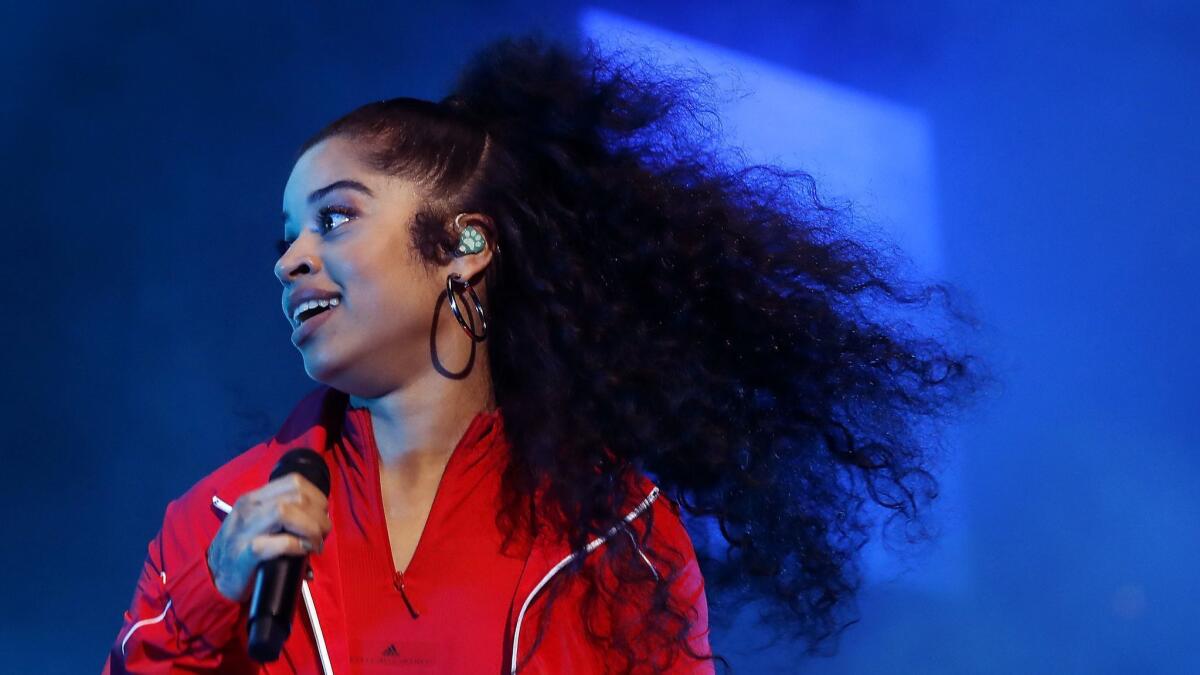 Ella Mai performs as part of the BET Experience at the Staples Center in downtown Los Angeles on June 22, 2018.