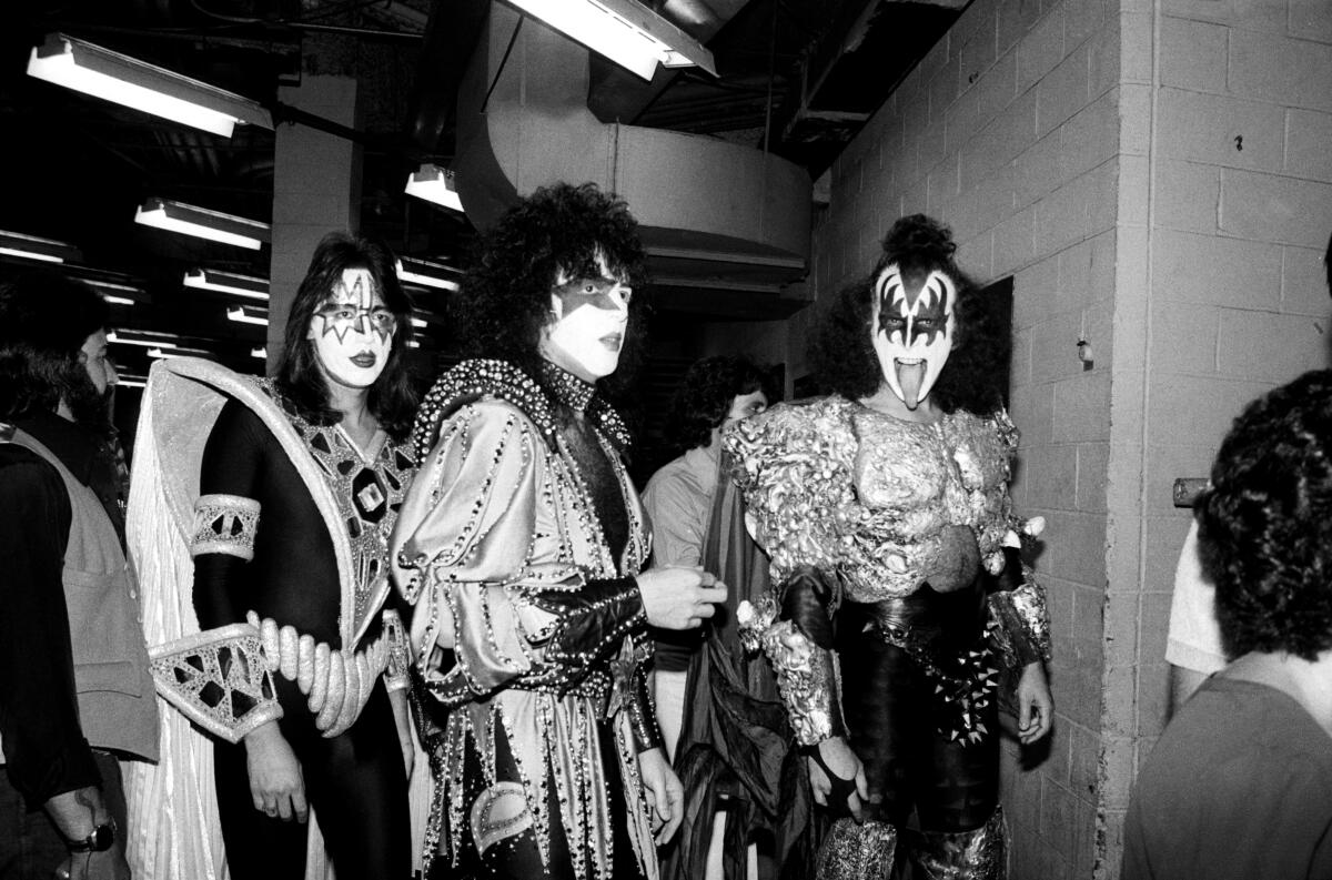 Rock band KISS backstage at Madison Square Garden