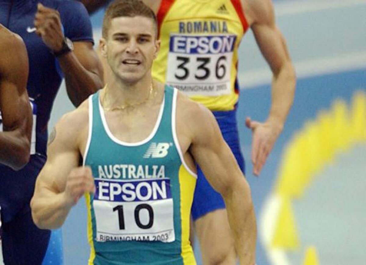 Australian sprinter Daniel Batman competes in 2003.