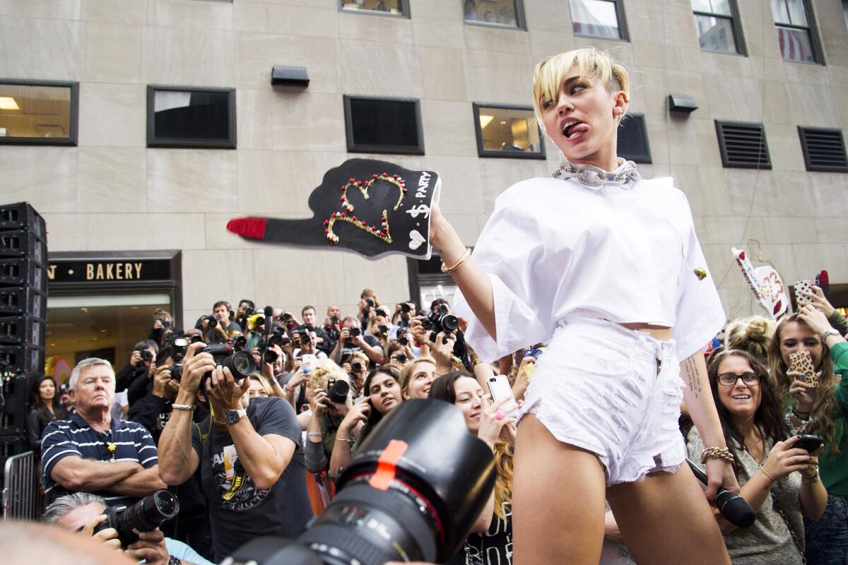 Miley Cyrus performs on NBC's "Today" show on Monday, Oct. 7, 2013, in New York.