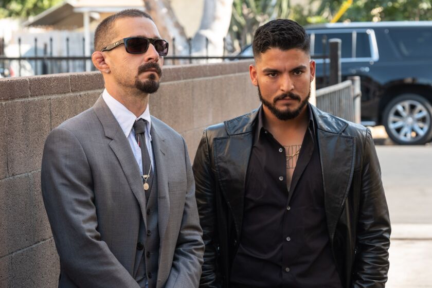 Shia LeBeouf, left, and Bobby Soto star in "The Tax Collector," directed by David Ayer.