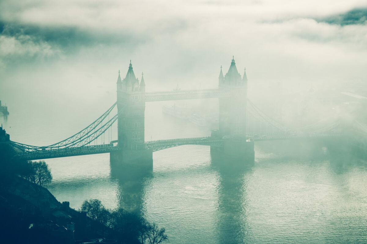 River Thames with Tower bridge, London, UK in the winter morning.