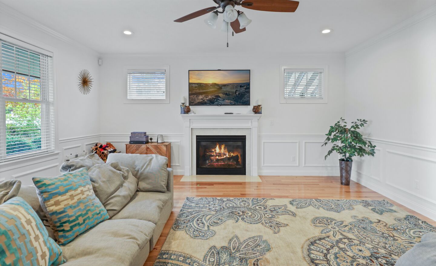 Built in 2013, the 5,100-square-foot home includes five bedrooms, four bathrooms and a basement with a bonus room.