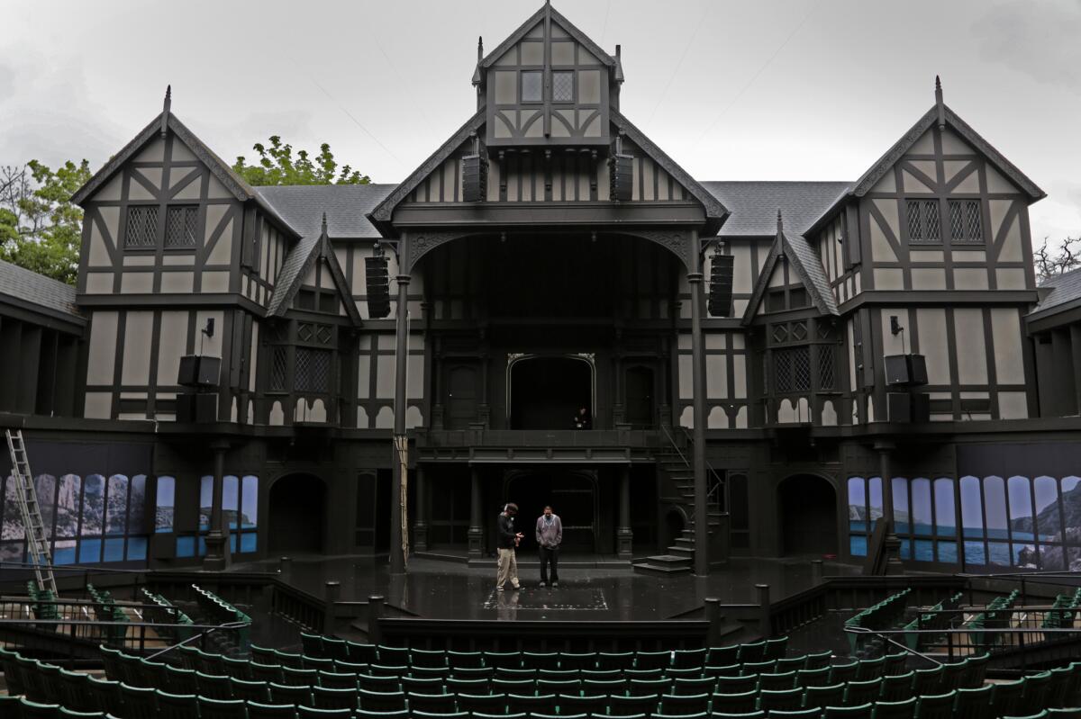 Oregon Shakespeare Festival's Allen Elizabethan Theatre approximates the open-air theaters of Shakespeare's day.