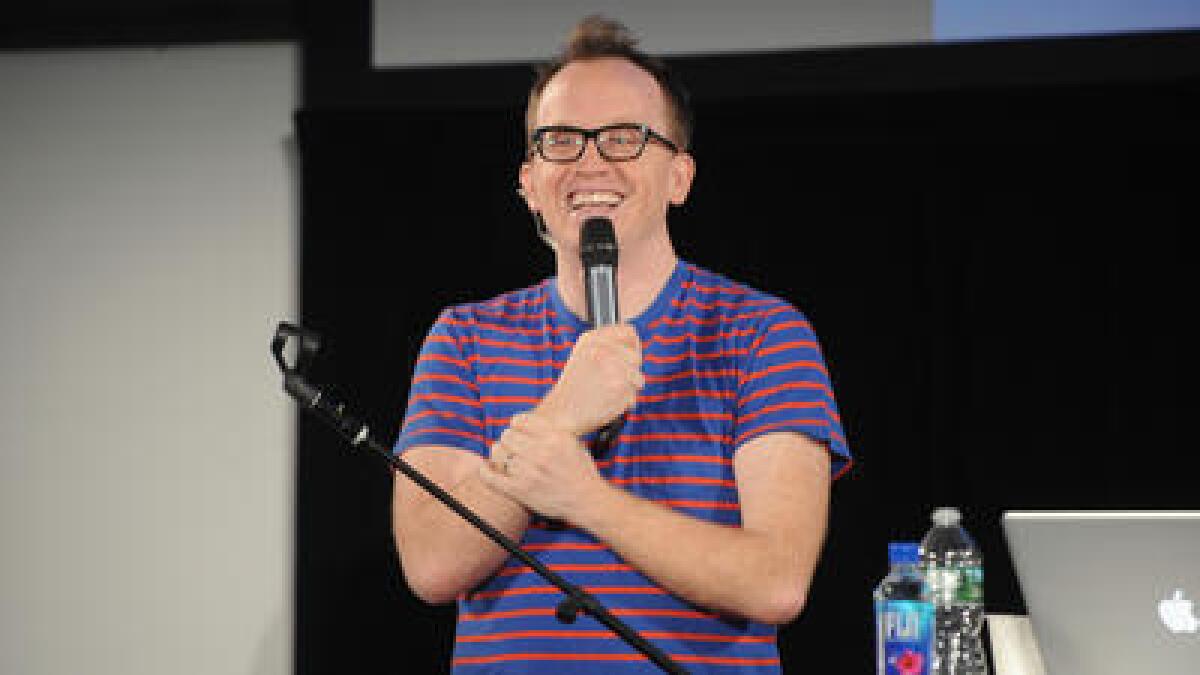 Chris Gethard records a live episode of his podcast "Beautiful Stories from Anonymous People" during the 2016 Vulture Festival at Highline Stages in New York.