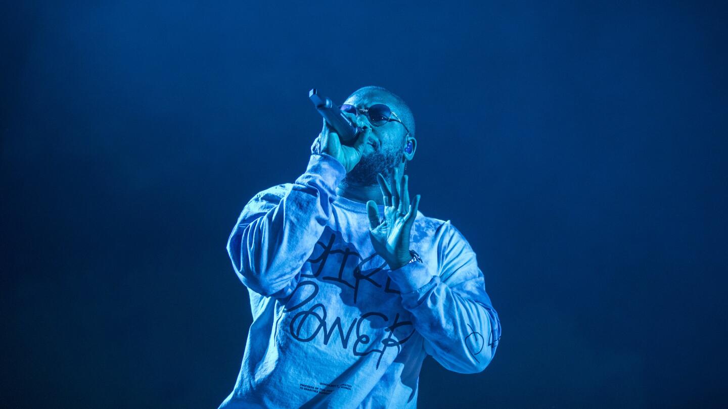 ScHoolboy Q onstage at the Coachella Music and Arts Festival in Indio on Saturday.