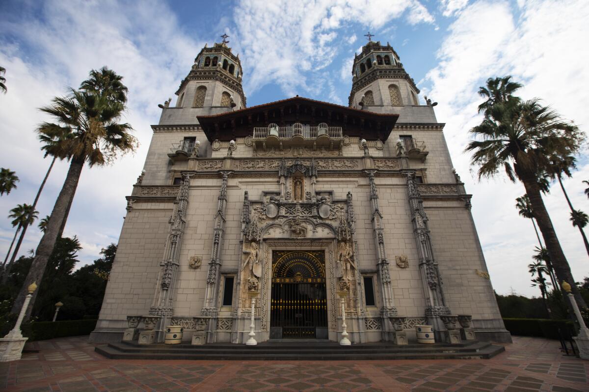 The exterior of Hearst Castle, one of California's most popular tourist attractions