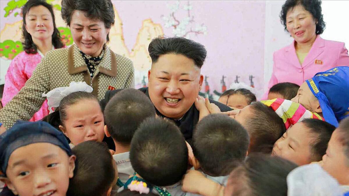 North Korean leader Kim Jong Un tours an orphanage in Pyongyang. North Korea is the target of new U.S. sanctions.