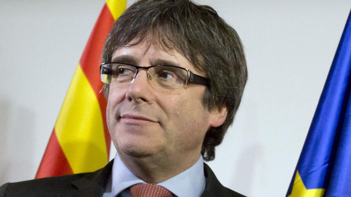 Former Catalan leader Carles Puigdemont is seen in 2017.
