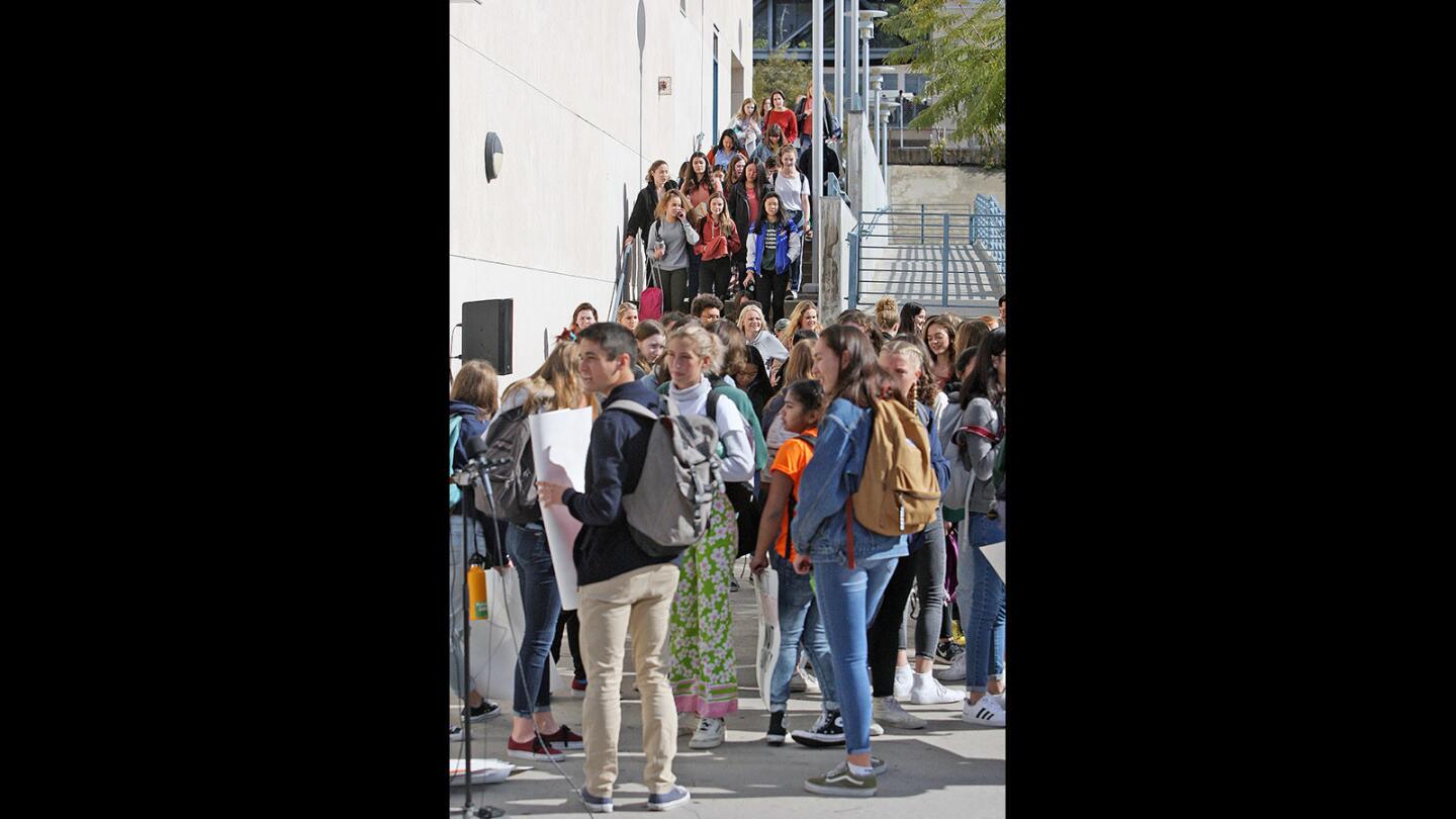 Photo Gallery: Crescenta Valley students participate in nationwide gun control protest in solidarity with students at Marjory Stoneman Douglas High School after shooting kills seventeen