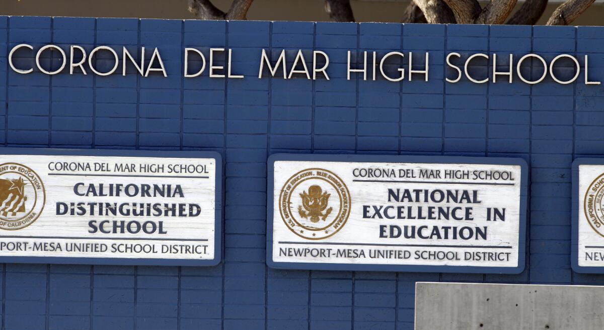Corona del Mar High School in Newport Beach is at the epicenter of a cheating case.