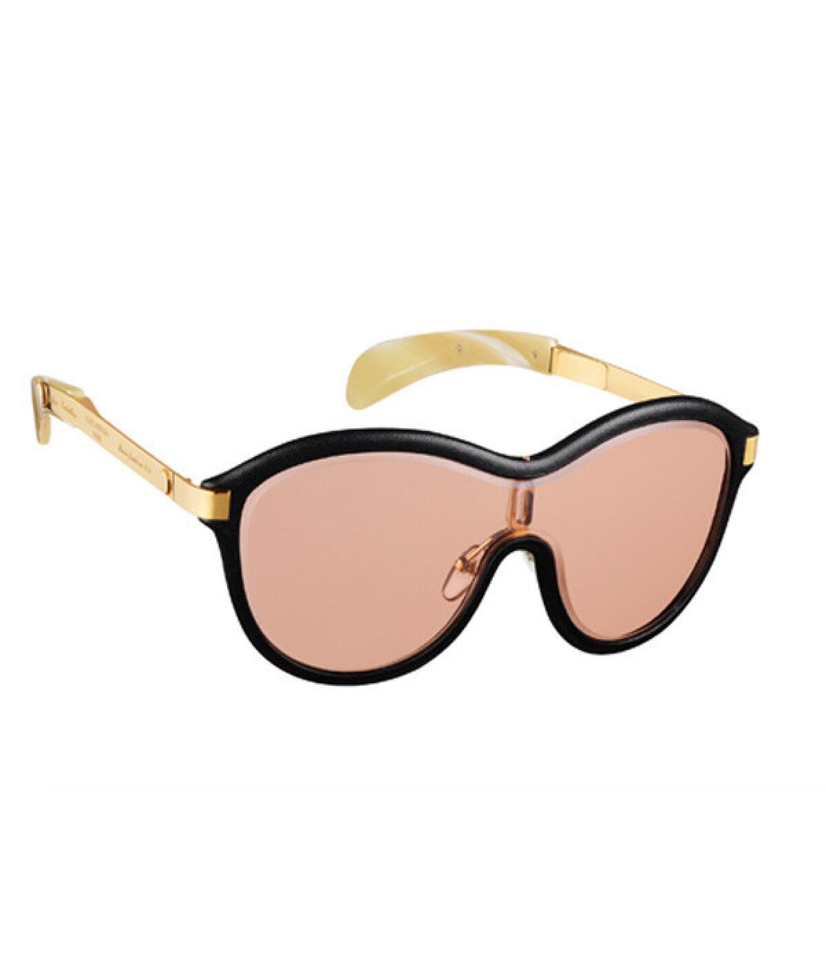 Louis Vuitton acetate and leather "Faye" sunglasses.