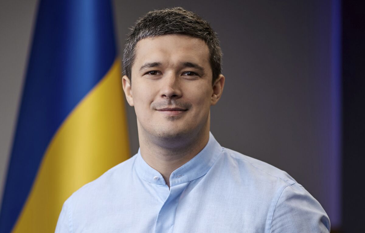 This photo provided by Ministry of Digital Transformation of Ukraine, shows Mykhailo Fedorov, vice prime minister of Ukraine and minister of digital transformation. The Ukrainian government is marrying some digital marketing tools with crowdfunding and other incentives for giving to keep global attention trained on its war efforts against the Russian invasion. “There is a wave and there is this kind of euphoria, but then it abates," Fedorov, told The Associated Press, Wednesday, May 11, 2022 during an interview. (Ministry of Digital Transformation of Ukraine via AP)