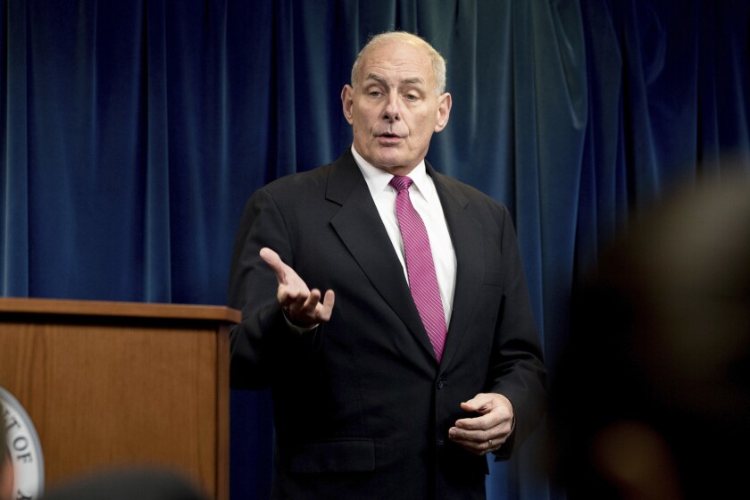 Homeland Security Secretary John F. Kelly contradicted deportation plans made public this week by the Trump administration.