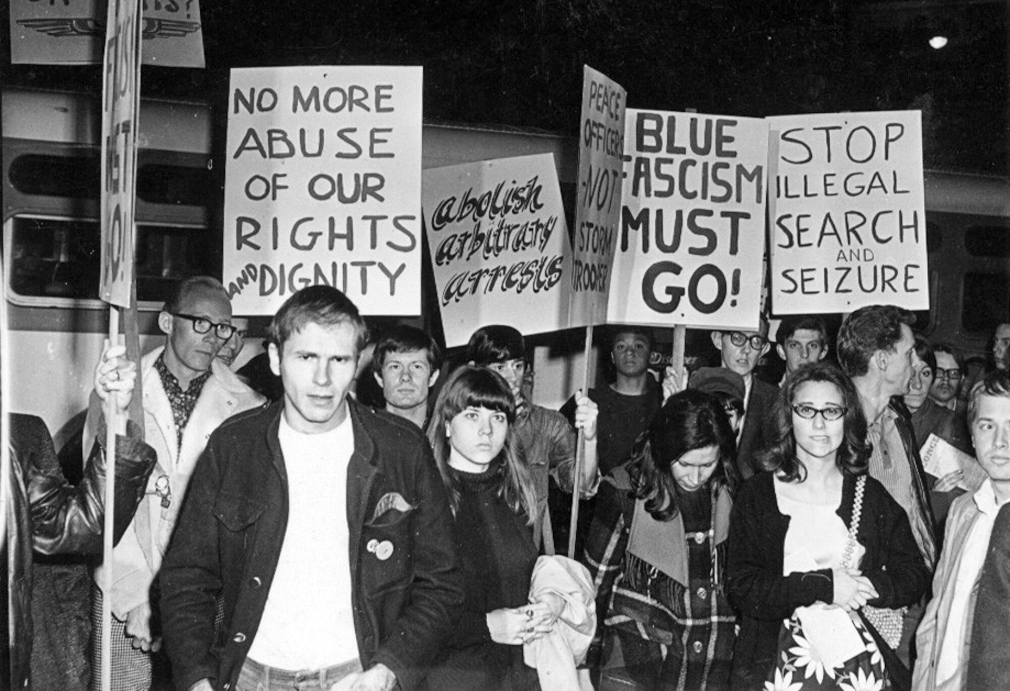 Protests in February 1967 outside the Black Cat bar in Silver Lake.