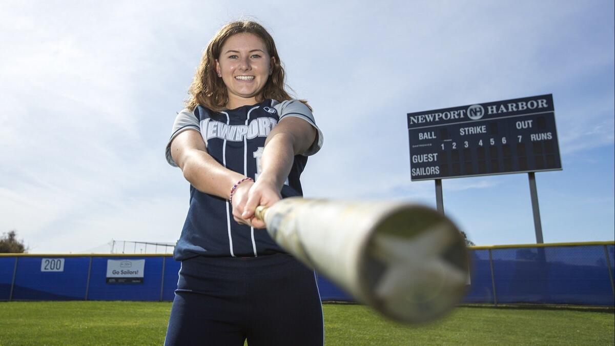 Eliana Gottlieb has gone four for five with a .900 on-base percentage over Newport Harbor High’s last three softball games.