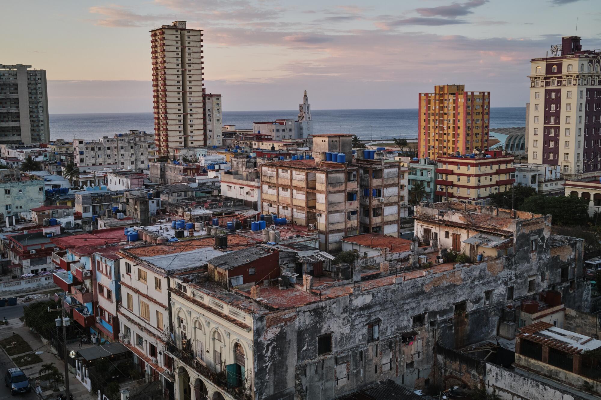 An aerial view of the Vedado neighborhood in Havana.