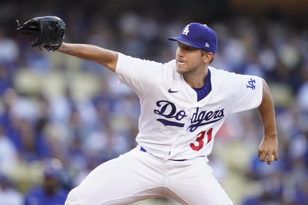 Dodgers pitcher Tyler Anderson delivers during a game.