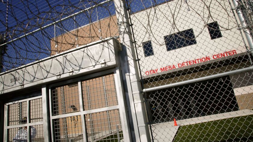 The front main entrance to Otay Mesa Detention Center in south San Diego.