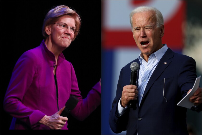 Elizabeth Warren and Joe Biden