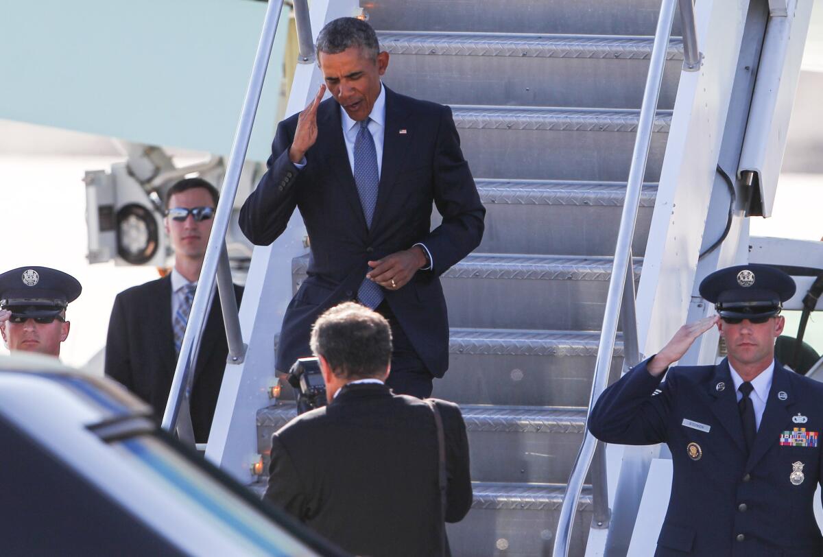 President Obama arrives in Las Vegas on Monday.